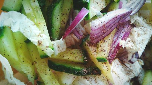 Close-up of cucumber salad