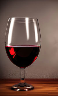 Close-up of wineglass on table