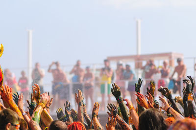 Young people having fun at the festival.