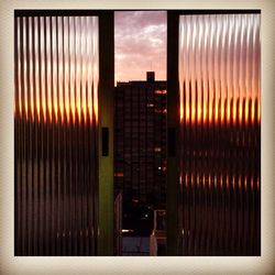 View of built structure at sunset