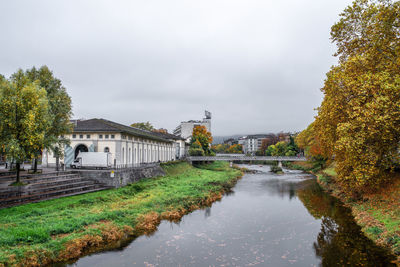 River amidst buildings against sky