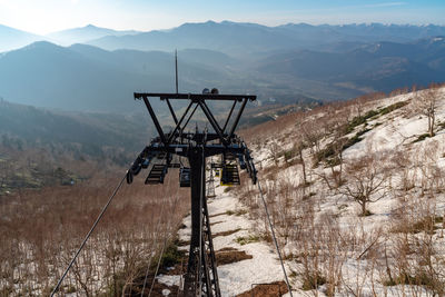 Scenic view of landscape and mountains against sky