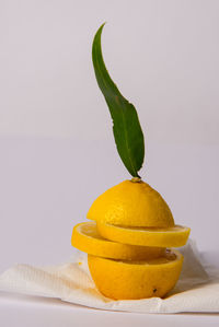 Close-up of lemon on table