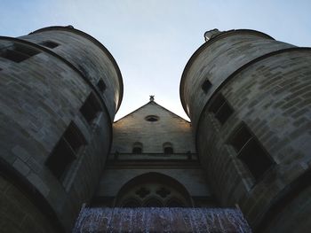 Low angle view of historic building against sky