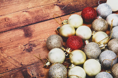 High angle view of fruits on table