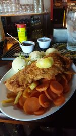 View of meal served in plate