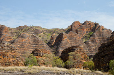 Rock formations on landscape