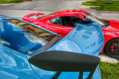 Close-up of red toy car