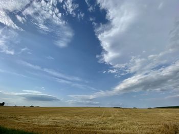 Scenic view of field against sky