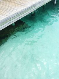 High angle view of swimming pool in sea