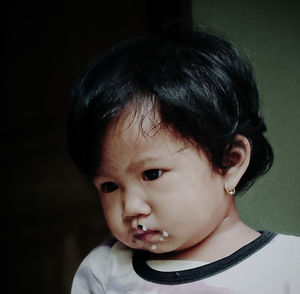 Close-up portrait of cute boy