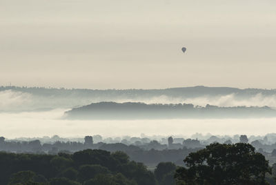 View of hot air balloon against sky