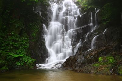 Scenic view of waterfall