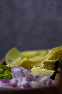 Close-up of food on table