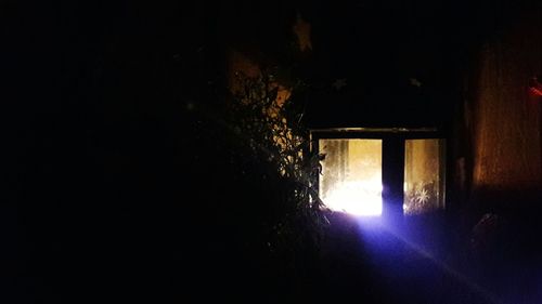 Silhouette of building at night