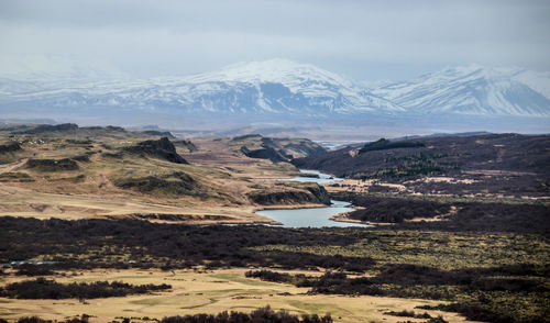 Scenic view of mountains against sky