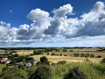 Scenic view of field against sky