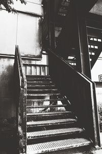 Low angle view of staircase by building