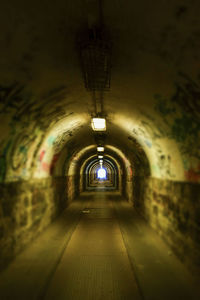 Interior of illuminated tunnel