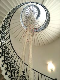 Low angle view of illuminated ceiling