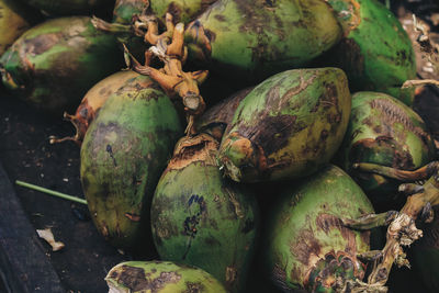 High angle view of fruits for sale at market stall