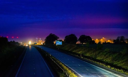 Empty road at night