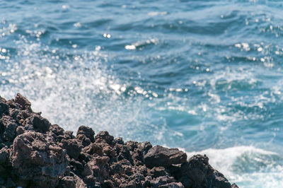 Close-up of rocks on beach