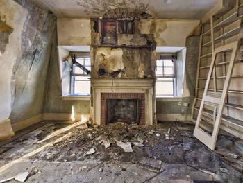 Interior of abandoned mansion
