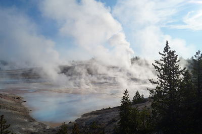 Panoramic view of mountains against sky