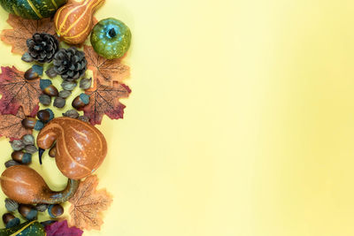 Directly above shot of fruits on table