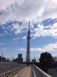 View of city against cloudy sky