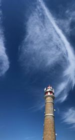 Low angle view of lighthouse against sky