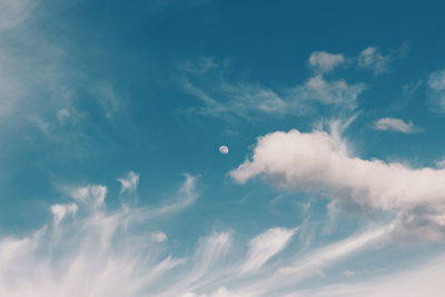 Low angle view of clouds in blue sky