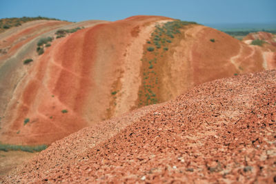 Scenic view of desert against sky
