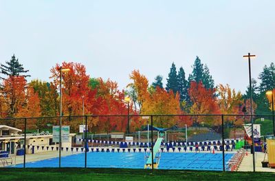 Scenic view of field against sky during autumn