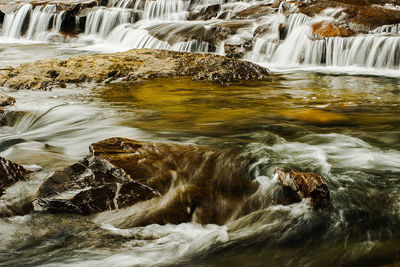 Scenic view of waterfall