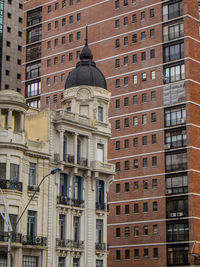 Low angle view of buildings in city