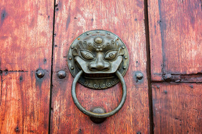 Close-up of door knocker