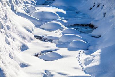 Scenic view of snow covered landscape