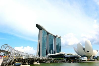 View of buildings against cloudy sky