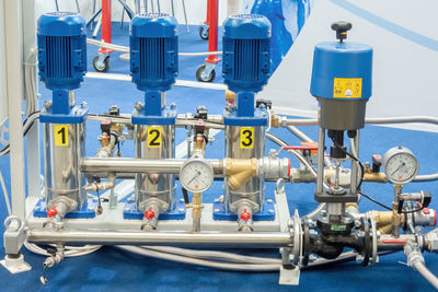 Row of machine part in factory