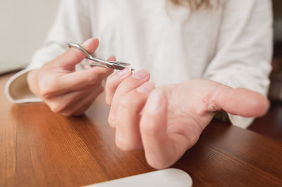 Hand care, folk hand care. manicure with at home