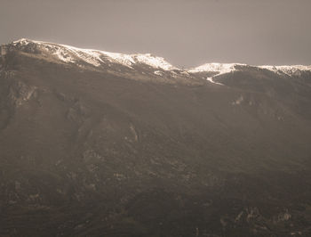 Scenic view of snow mountains against sky