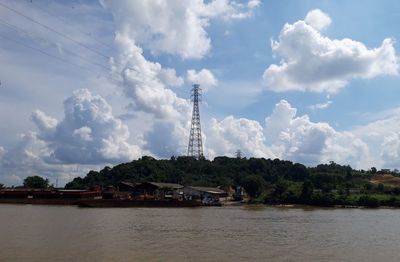 Scenic view of tower against sky