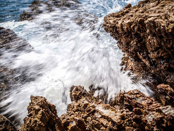 Scenic view of waterfall