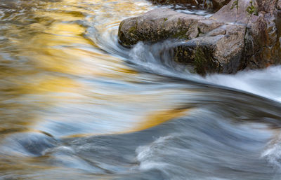 Water flowing through rocks