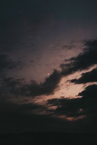 Low angle view of cloudy sky during sunset