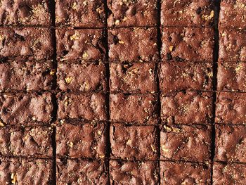 Full frame shot of brownies