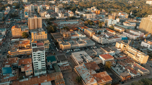Aerial view of the arusha city, tanzania