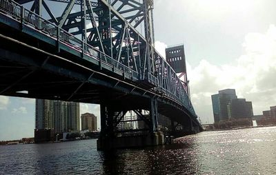 Low angle view of bridge over river